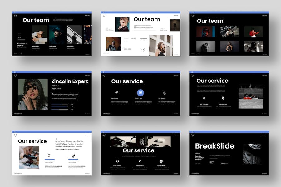 黑色品牌介绍国外商务通用keynote模板 - 顶尖PPT