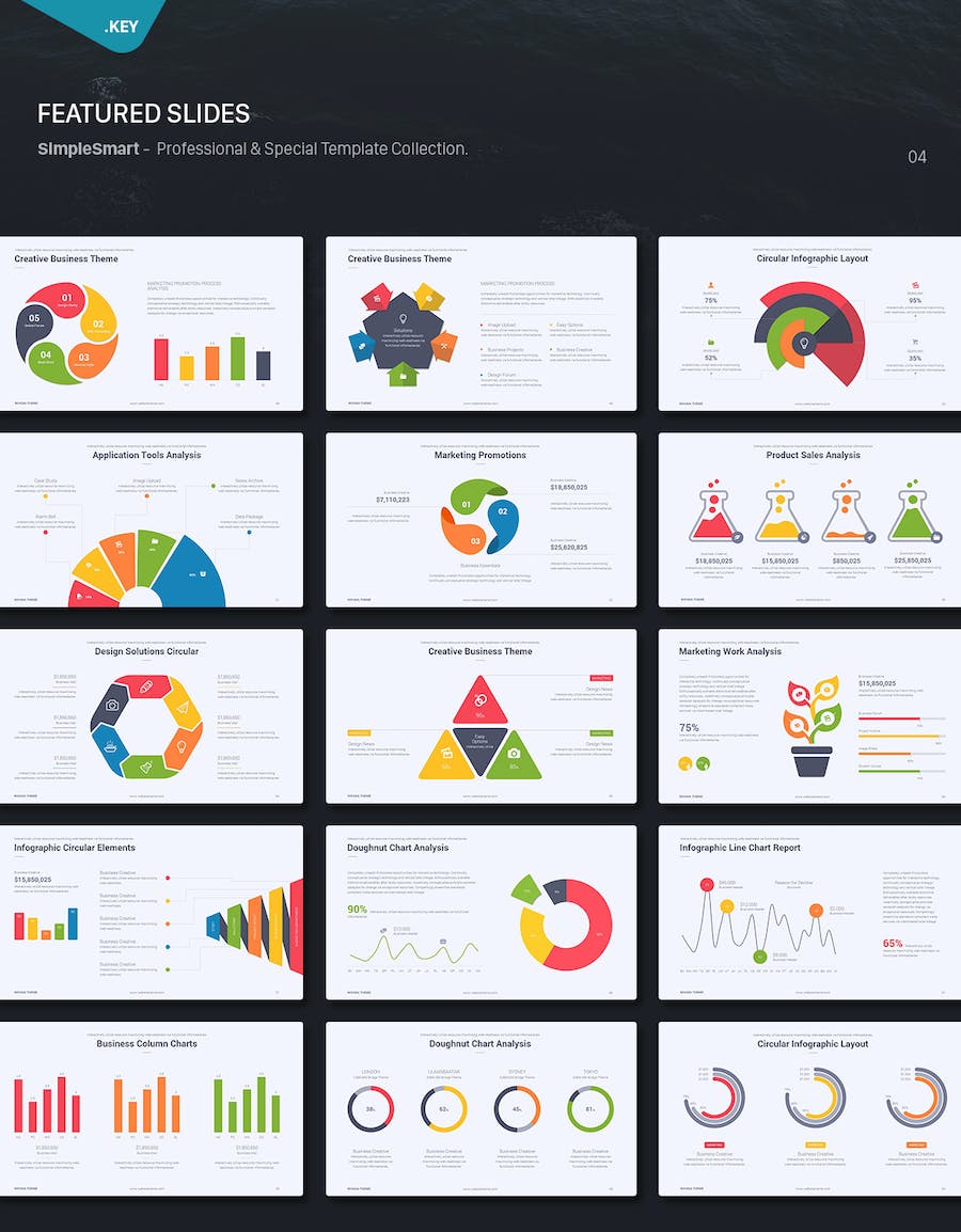 欧美创意图形设计商务通用keynote模板 - 顶尖PPT