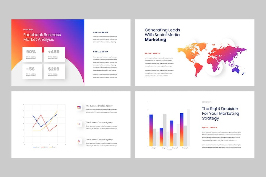 社交媒体内容营销推广策略PPT模板 - 顶尖PPT