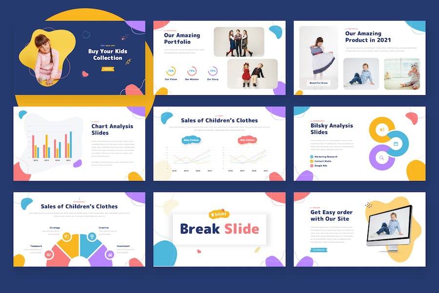 时尚儿童启蒙教育培训keynote模板 - 顶尖PPT