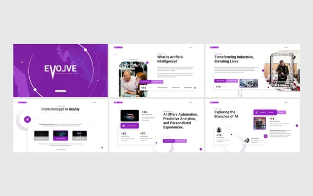 聚焦人工智能发展与演进主题PPT模板 - 顶尖PPT