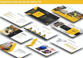 黄色建筑施工工程项目Keynote模板 - 顶尖PPT