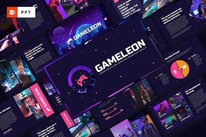 游戏工作室介绍宣传PPT模板 - 顶尖PPT