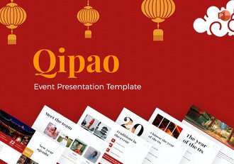 中国红色传统中国新年主题PPT模板 - 顶尖PPT