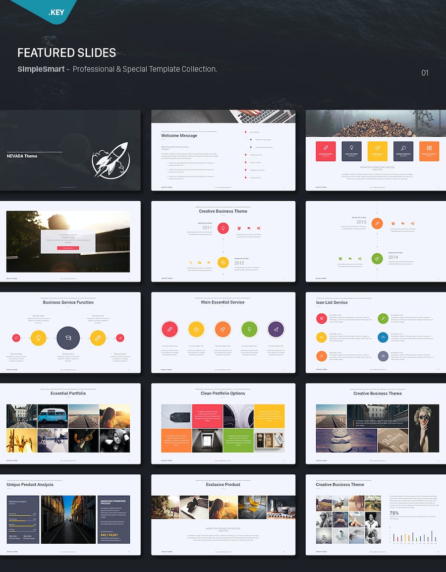 欧美创意图形设计商务通用keynote模板 - 顶尖PPT