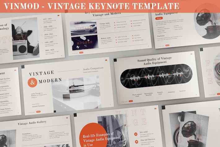 复古风收音机产品介绍主题keynote模板 - 顶尖PPT