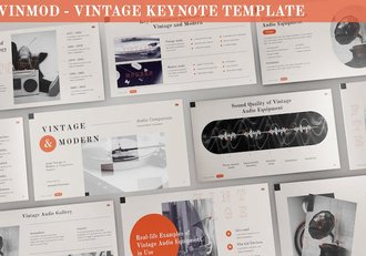 复古风收音机产品介绍主题keynote模板 - 顶尖PPT