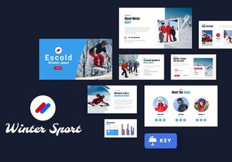 冬季雪地运动项目介绍宣传展示Keynote模板 - 顶尖PPT