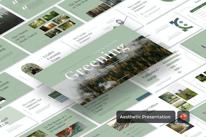 绿色美学设计理念方案PPT模板 - 顶尖PPT