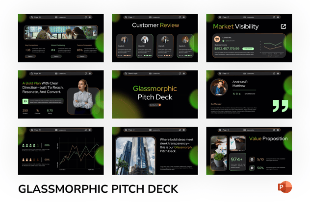 玻璃形态商务工作计划总结PPT模板 - 顶尖PPT