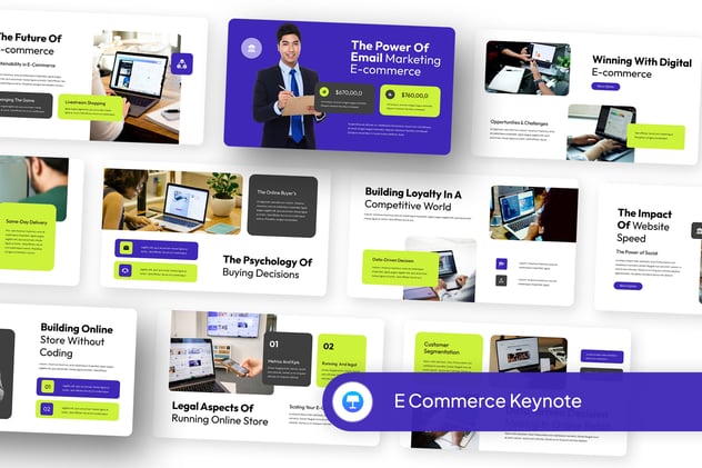 电子商务平台运营管理Keynote模板 - 顶尖PPT