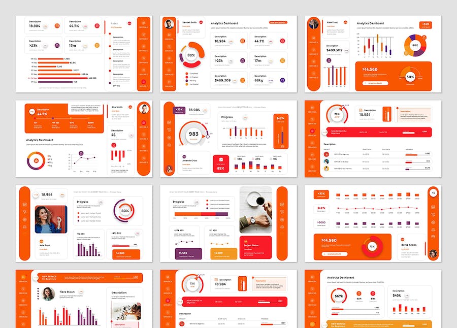数据分析仪表板商业报告PPT模板 - 顶尖PPT