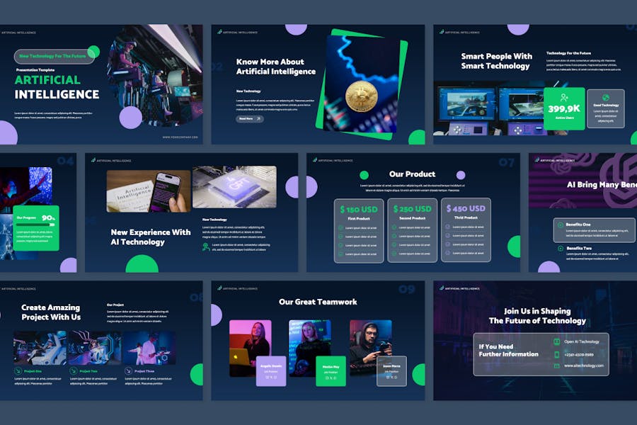 AI人工智能演示PPT模板 - 顶尖PPT