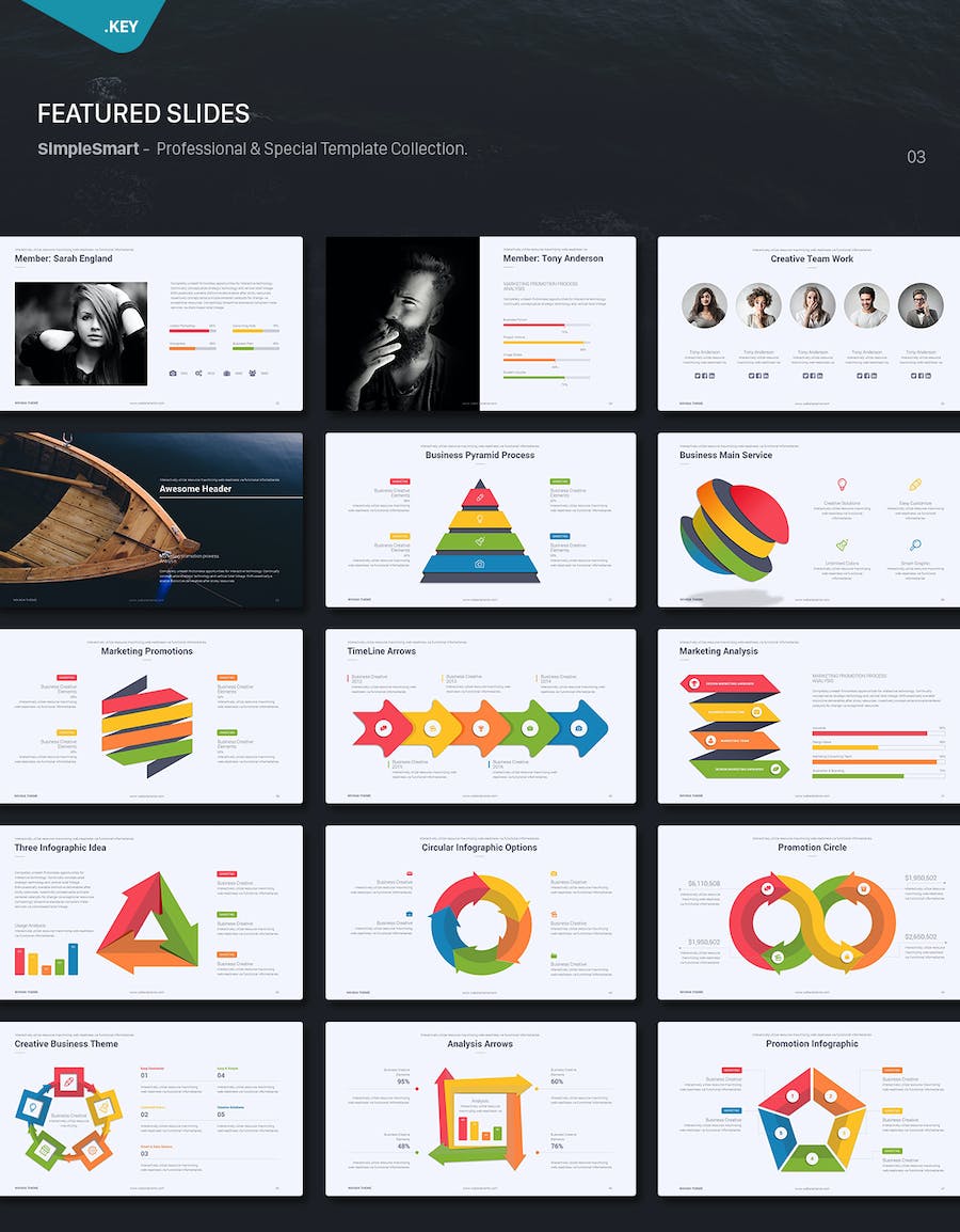 欧美创意图形设计商务通用keynote模板 - 顶尖PPT