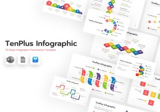 10步骤项目管理流程信息图形展示Keynote模板 - 顶尖PPT