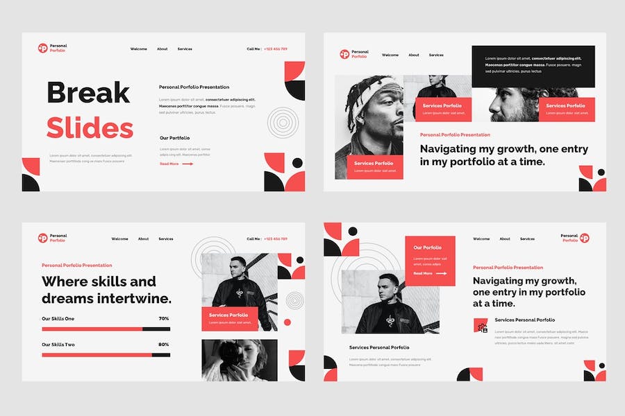 个人作品集展示方案Keynote模板 - 顶尖PPT