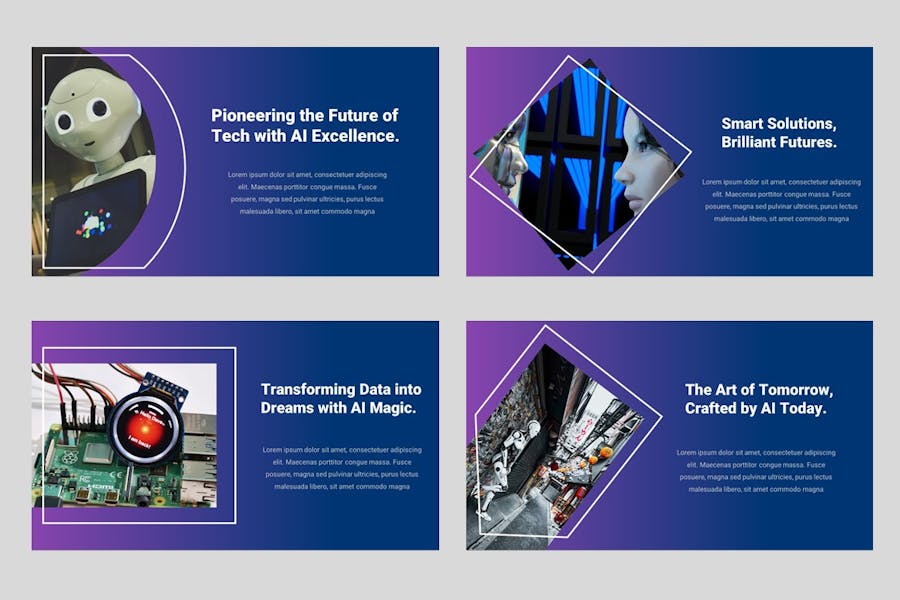 AI机器人人工智能IT技术PPT模板 - 顶尖PPT