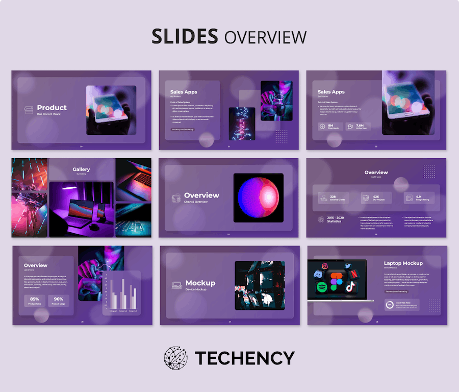 专业IT技术代理磨砂玻璃风格PPT模板 - 顶尖PPT