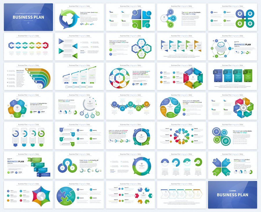 多色彩业务计划主旨圆形商务数据信息图表keynote模板 - 顶尖PPT