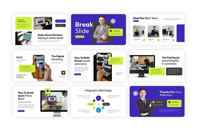 电子商务平台运营管理Keynote模板 - 顶尖PPT