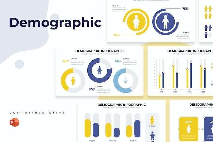 人口统计学市场分析信息图表PPT模板 - 顶尖PPT