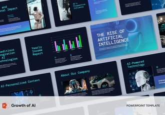 年度人工智能数据增长PPT模板 - 顶尖PPT