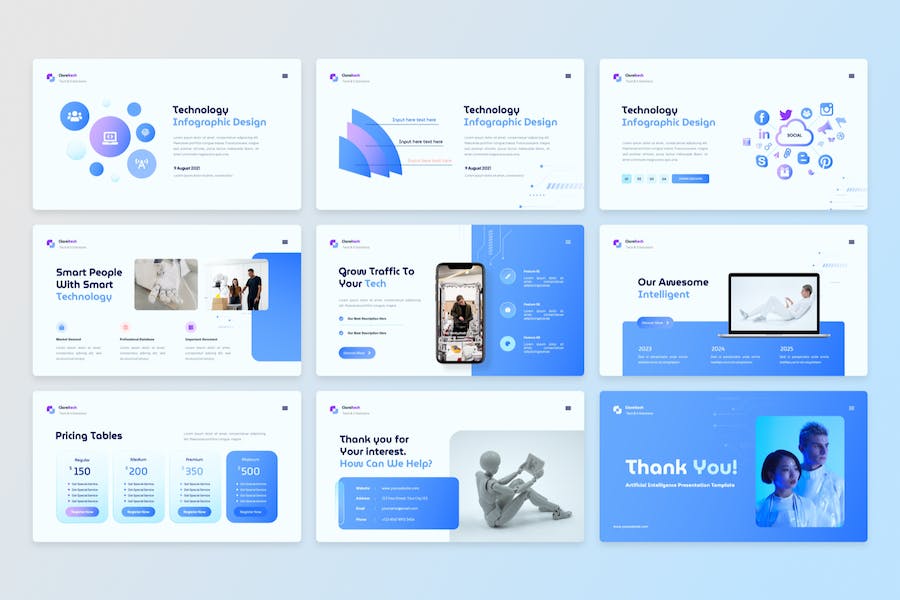 人工智能技术应用知识讲述Keynote模板 - 顶尖PPT