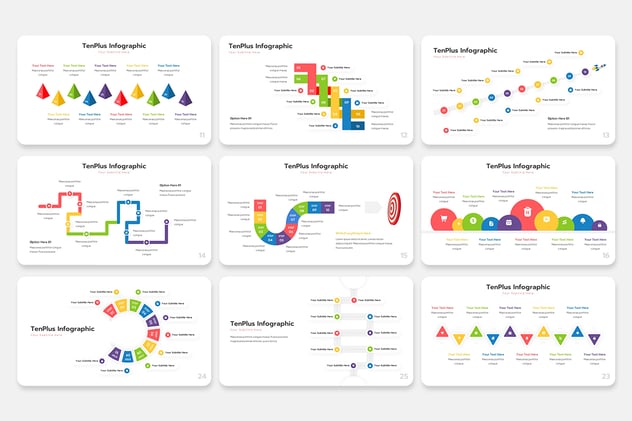 10步骤项目管理流程信息图形展示Keynote模板 - 顶尖PPT