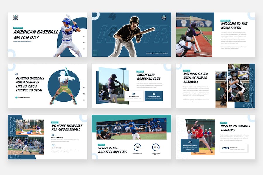 棒球体育运动锻炼比赛keynote模板 - 顶尖PPT