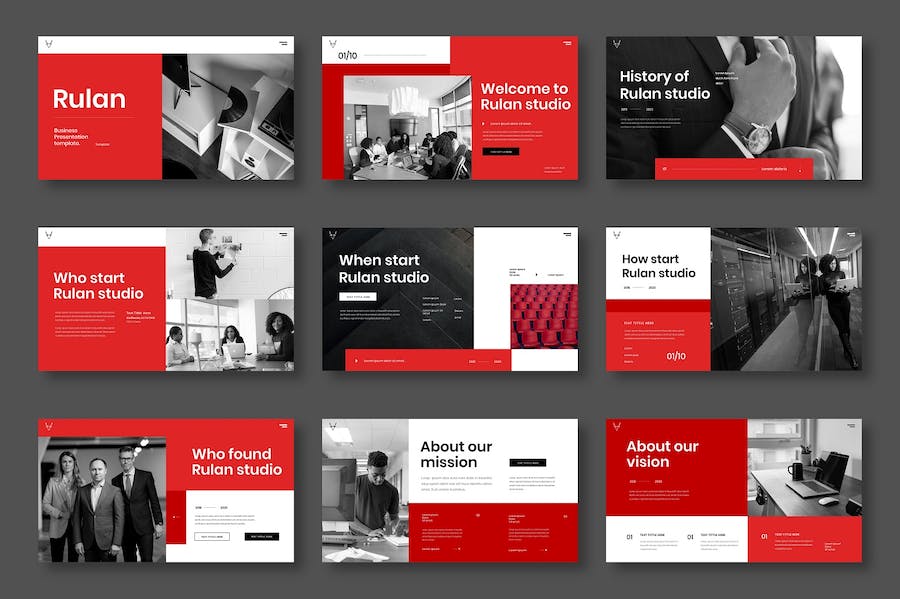 红黑色现代商业计划书Keynote模板 - 顶尖PPT