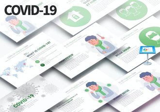 新冠肺炎主题演讲信息图表keynote模板 - 顶尖PPT