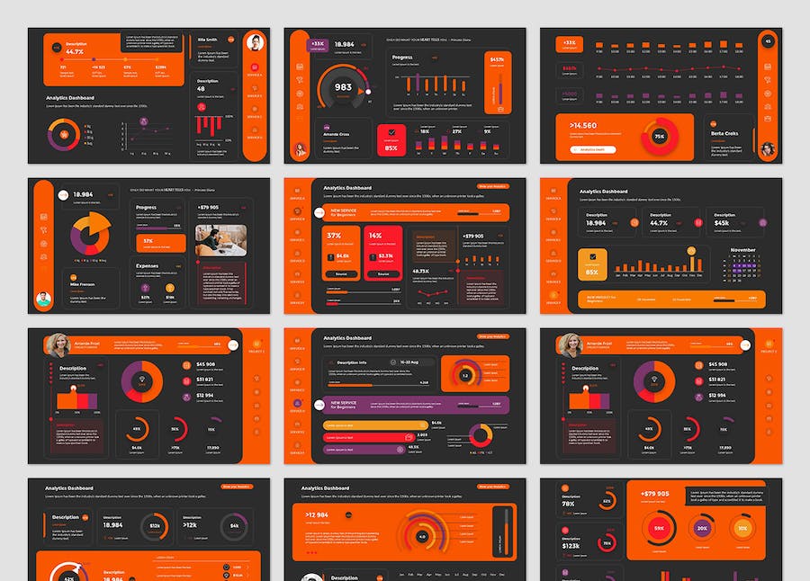 数据分析仪表板商业报告PPT模板 - 顶尖PPT