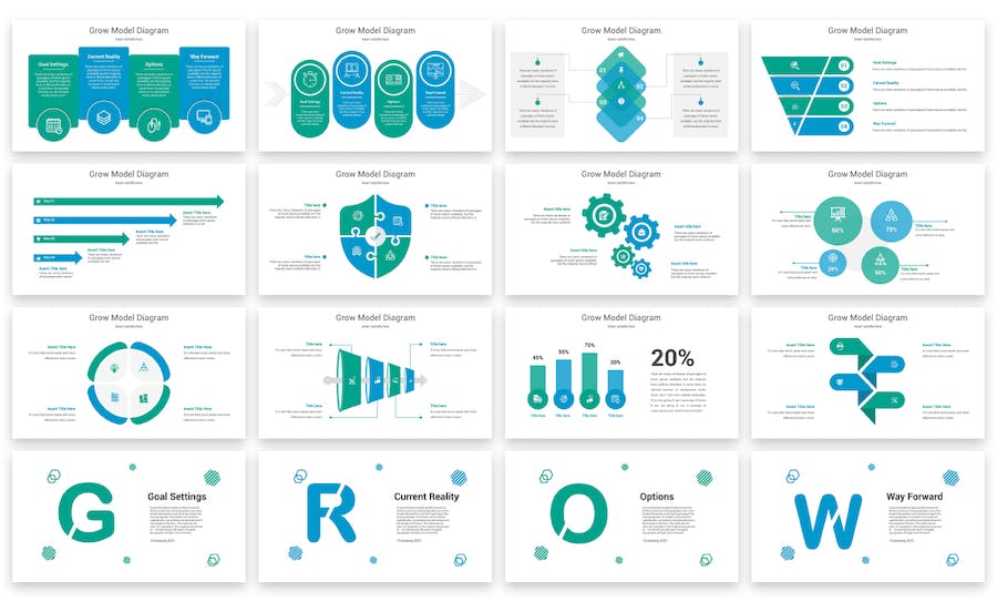 可视化数据增长模型图表PPT模板 - 顶尖PPT