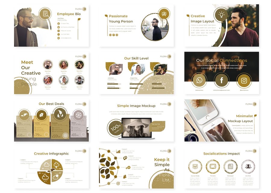 花卉花艺品牌推广展示Keynote模板 - 顶尖PPT