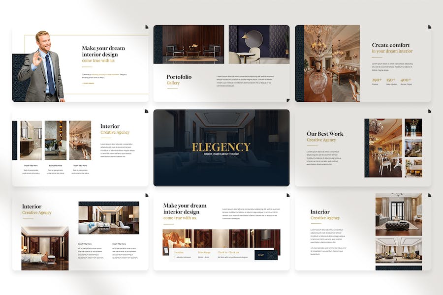 优雅室内设计装修方案Keynote模板 - 顶尖PPT