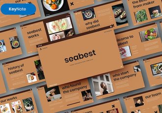 复古配色餐饮美食宣传展示keynote模板 - 顶尖PPT