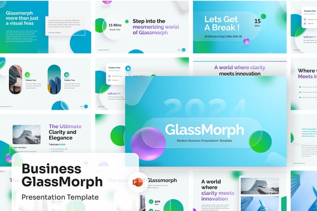 项目提案市场分析商务演示玻璃形态PPT模板 - 顶尖PPT