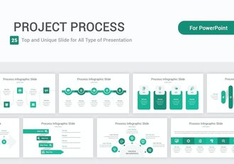 项目管理流程图形图表演示PPT模板 - 顶尖PPT