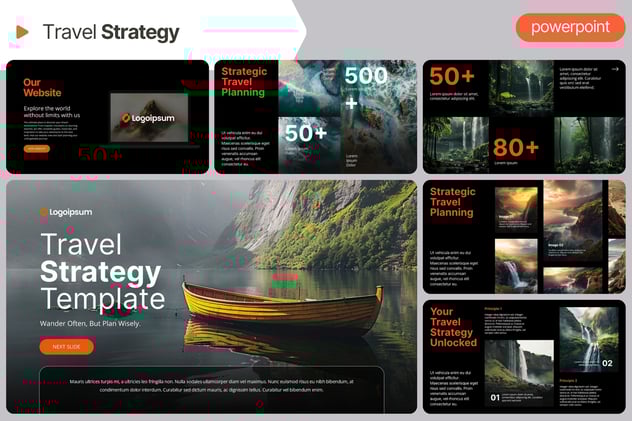 旅游度假出行攻略PPT模板 - 顶尖PPT