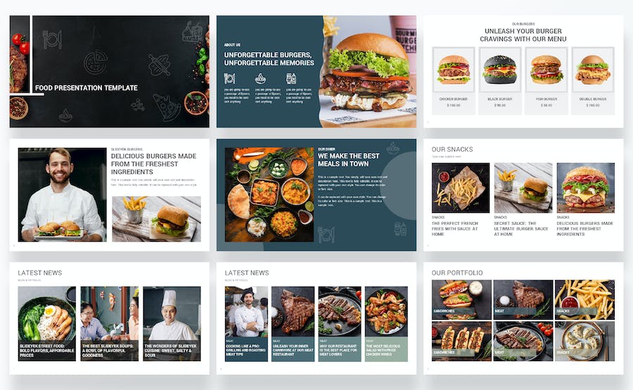 食品美食菜品推介销售宣传PPT模板 - 顶尖PPT