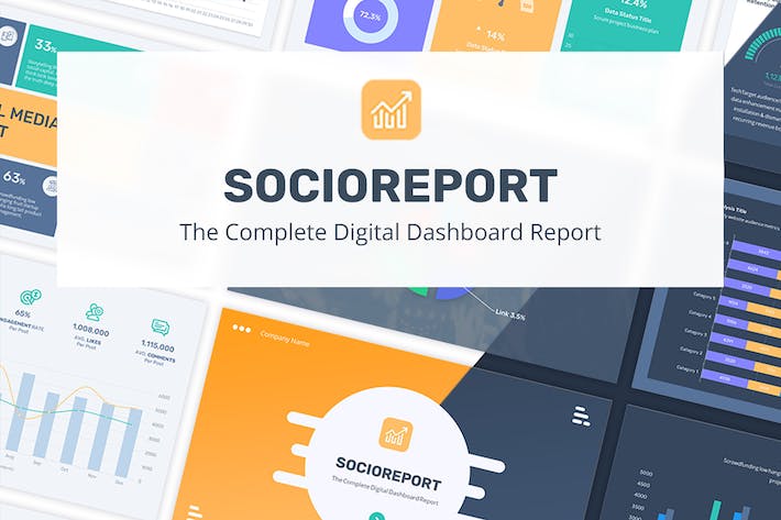 社交媒体数据分析统计年终报告keynote模板 - 顶尖PPT