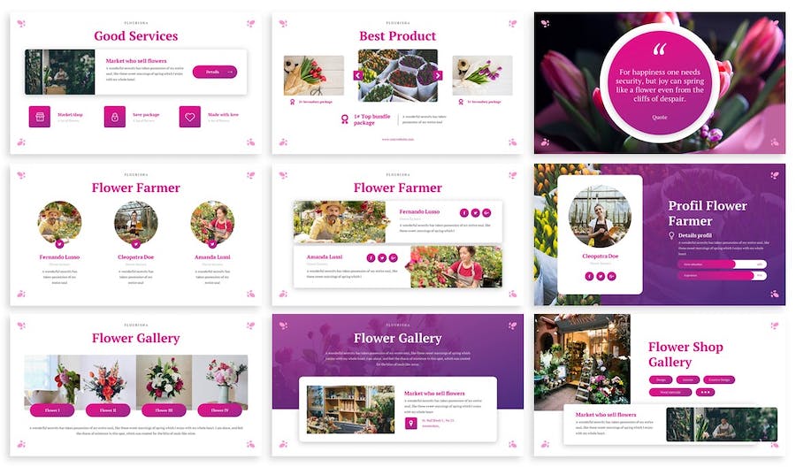 花卉花店经营管理运营策略Keynote模板 - 顶尖PPT