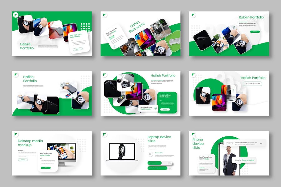 绿色大气企业合作商业计划产品展示团队介绍多用途PPT模板 - 顶尖PPT