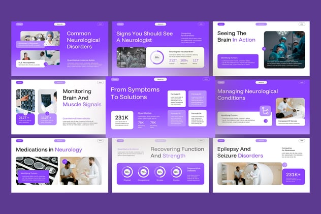 健康神经科医生业务介绍PPT模板 - 顶尖PPT