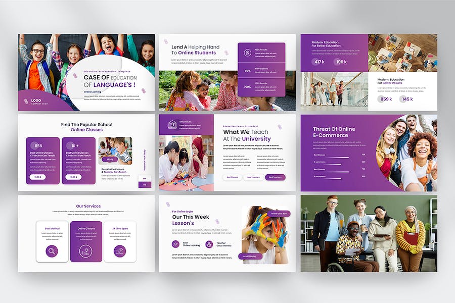 儿童教育教学培训机构PPT模板 - 顶尖PPT