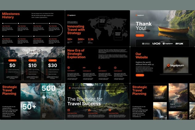 旅游度假出行攻略PPT模板 - 顶尖PPT