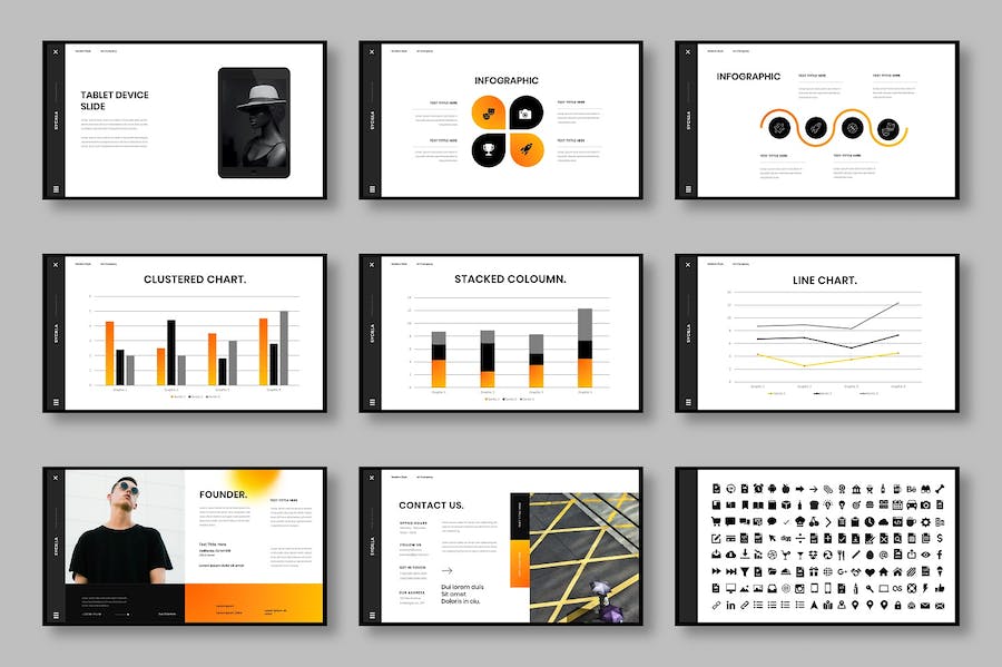 橙色商务企业品牌形象展示PPT模板 - 顶尖PPT