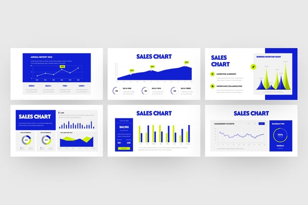 销售数据图形图表PPT模板 - 顶尖PPT