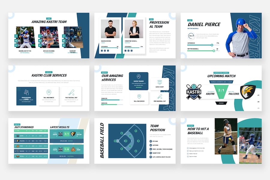 棒球体育运动锻炼比赛keynote模板 - 顶尖PPT