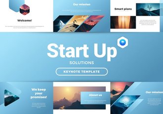 蓝色商业计划企业合作企业解决方案多用途keynote模板 - 顶尖PPT